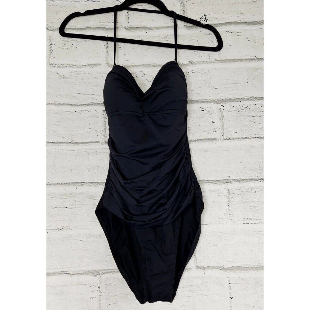 La Blanca Women's One-Piece Swimsuit Solid Black Size 10 Slimming Bathing Suit